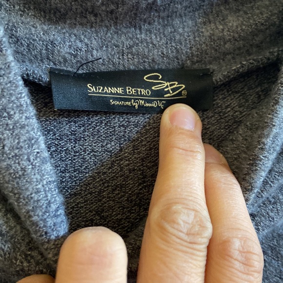 Charcoal grey mock neck sweater top - Picture 3 of 7